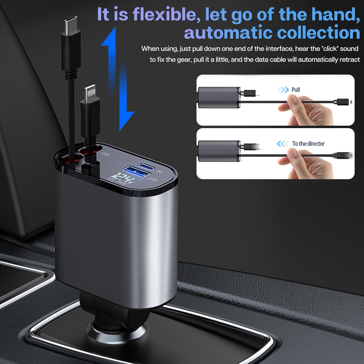 Fast 4-in-1 Retractable Car Charger