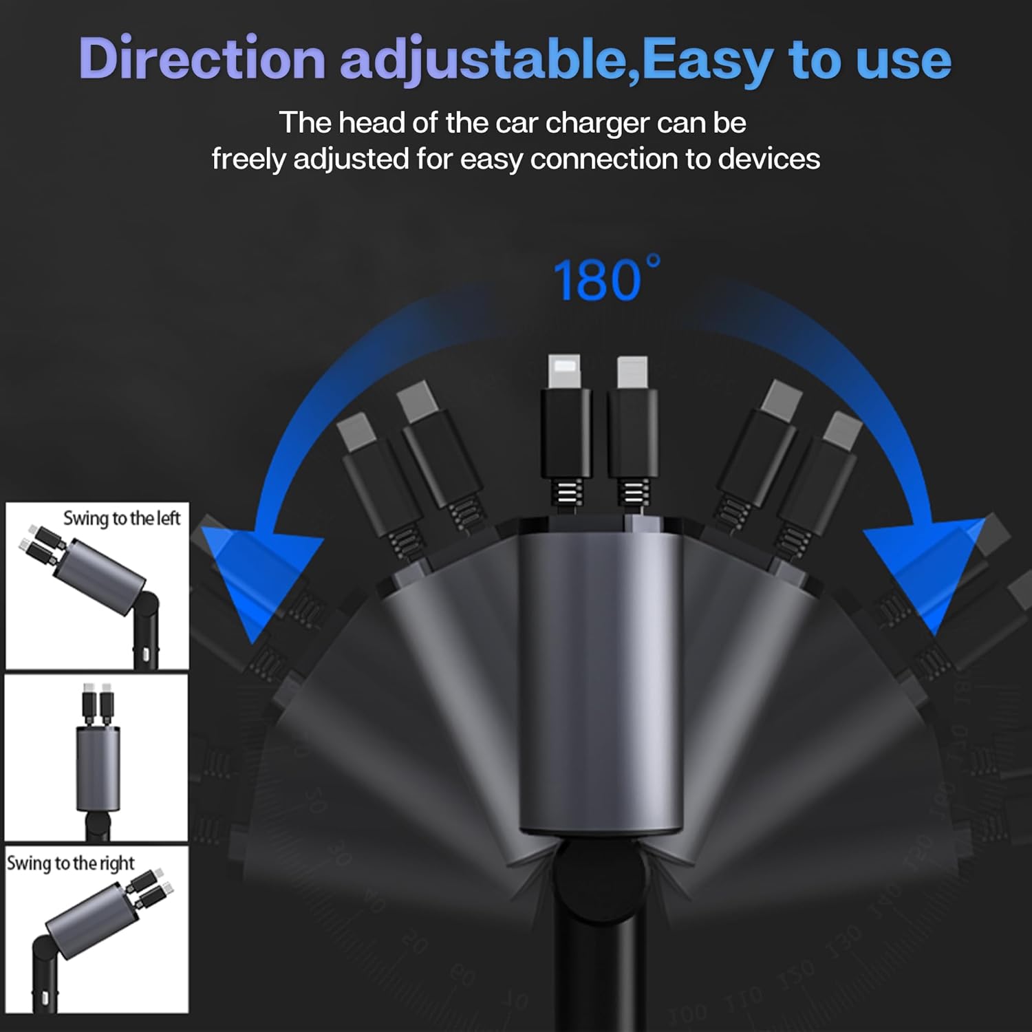 Fast 4-in-1 Retractable Car Charger